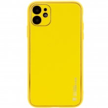 Кожаный чехол Xshield для Apple iPhone 12 (6.1") Желтый - купить на Floy.com.ua