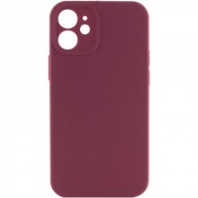 Чехол Silicone Case Full Camera Protective (AA) NO LOGO для Apple iPhone 12 (6.1") Бордовый - купить на Floy.com.ua